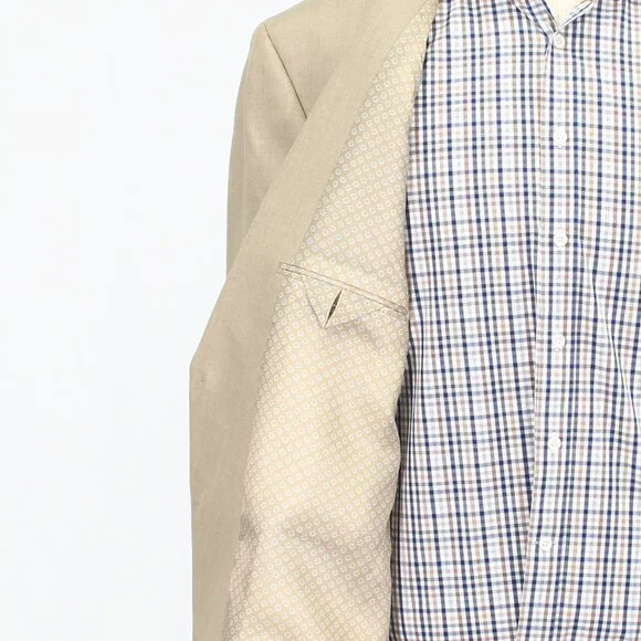 Chaps 48R Beige Blazer Sport Coat Jacket 2-Button Solid Y231